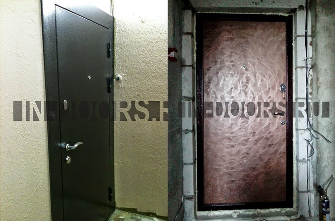 Входная дверь с отделкой МДФ "Глобусы"