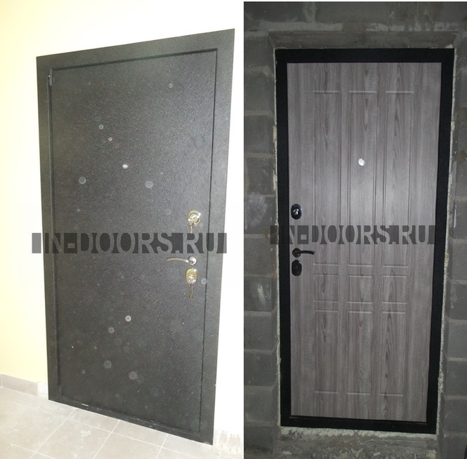 Входная металлическая дверь с порошковым напылением и декоративной МДФ панелью 16мм купить цена