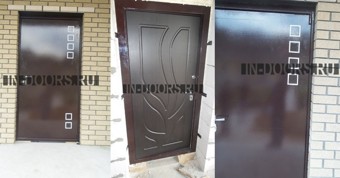 Взломостойкая входная металлическая дверь на безосевых петлях "барк", отделка металлом двери